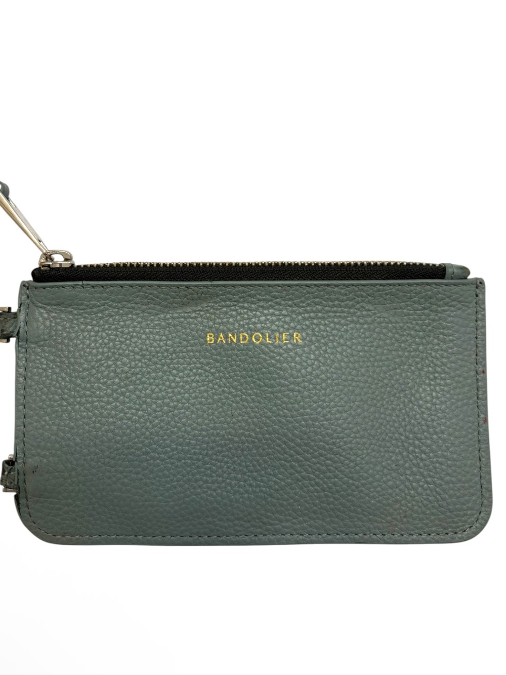 Bandolier blue Pebbled Leather Zipper pouch